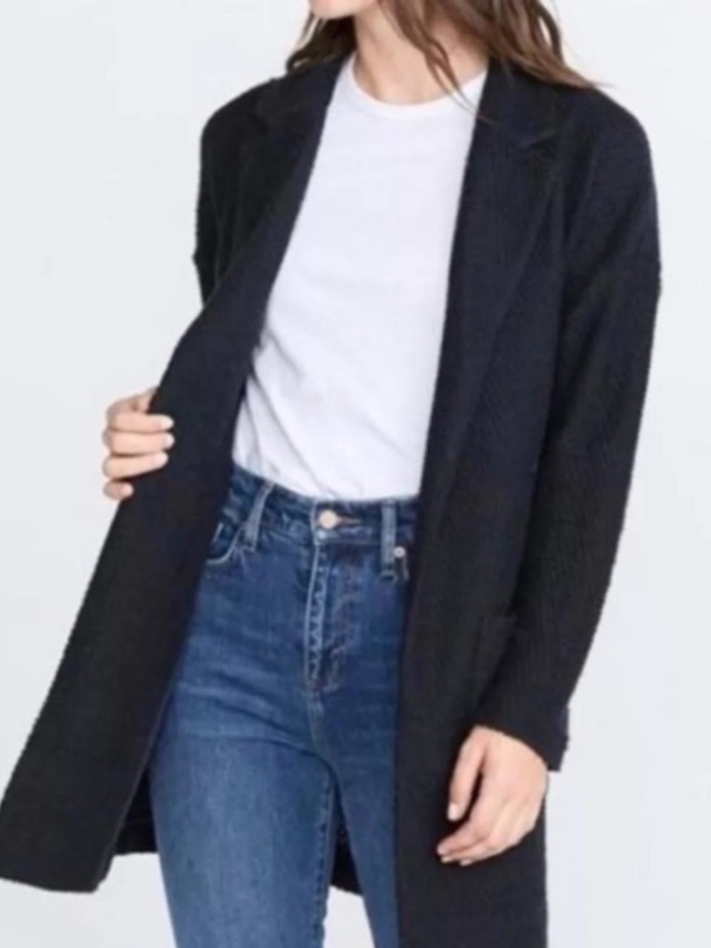 Marine Layer Navy Birdseye Knit Sweater Coat Cardigan Size S